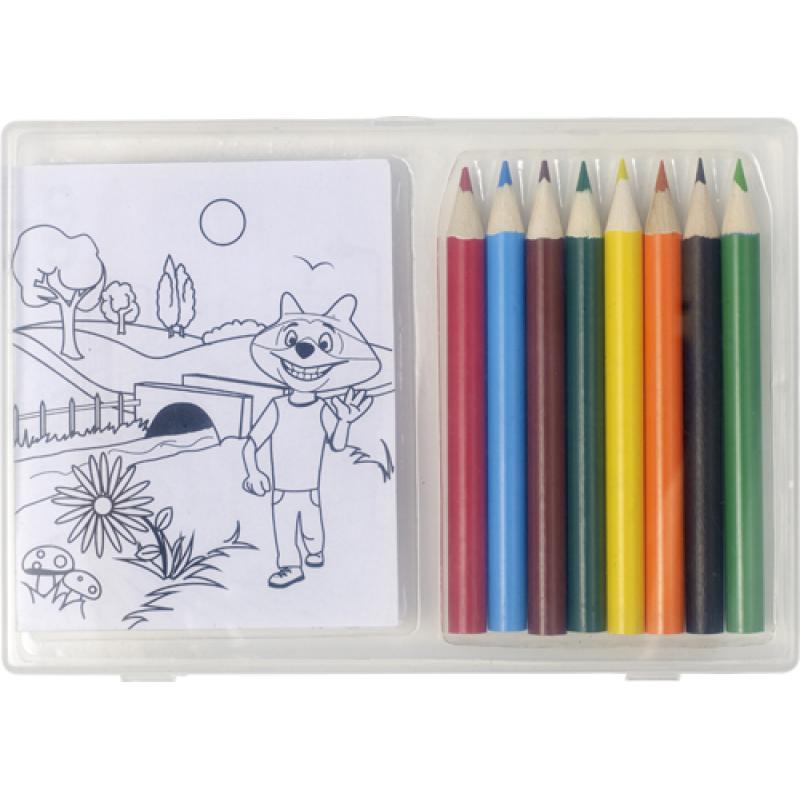 Image of Set of colouring pencils and colouring sheets